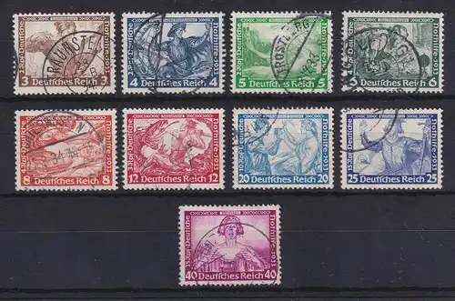 Deutsches Reich 1933 Wagner-Opern Mi.-Nr. 499-507 gestempelt