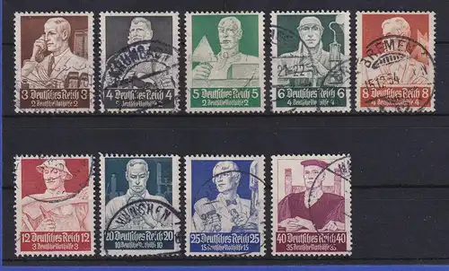 Deutsches Reich 1934 Berufsstände Mi.-Nr. 556-564 gestempelt