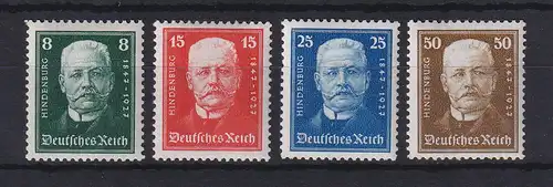 Dt. Reich 1927 P. von Hindenburg - 80. Geburtstag  Mi.-Nr. 403-406 postfrisch **