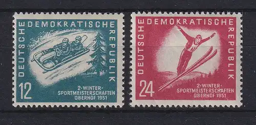 DDR 1951 Wintersportmeisterschaften in Oberhof Mi.-Nr. 280-281 postfrisch **