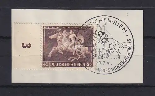 Deutsches Reich 1941 Braunes Band München Mi.-Nr. 780 Sonderst. auf Briefstk.