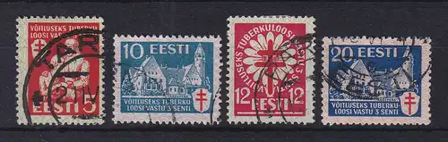Estland 1933 Tuberkulose-Bekämpfung Mi.-Nr. 102-105 gestempelt