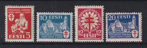Estland 1933 Tuberkulosebekämpfung Mi.-Nr. 102-105  postfrisch ** 
