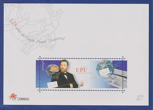 Portugal 1999 125 Jahre Weltpostverein UPU Mi.-Nr. Block 156  **