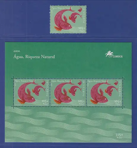 Portugal 2001 Lebensspender Wasser Mi.-Nr. Block 168 und 2503 **