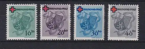 Französische Zone, Rheinland-Pfalz 1949 Rotes Kreuz Mi.-Nr. 42-45 A postfr. **