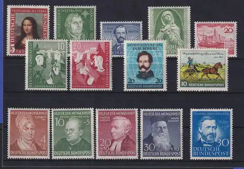 Bundesrepublik: Briefmarken-Jahrgang 1952 komplett postfrisch **