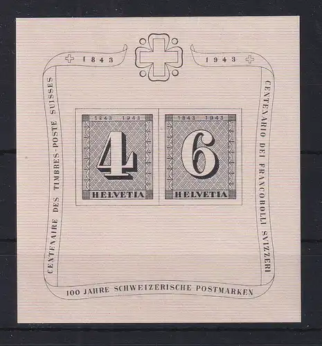 Schweiz 1943 100 Jahre Zürich Briefmarken Mi.-Nr. Block 8  postfrisch **