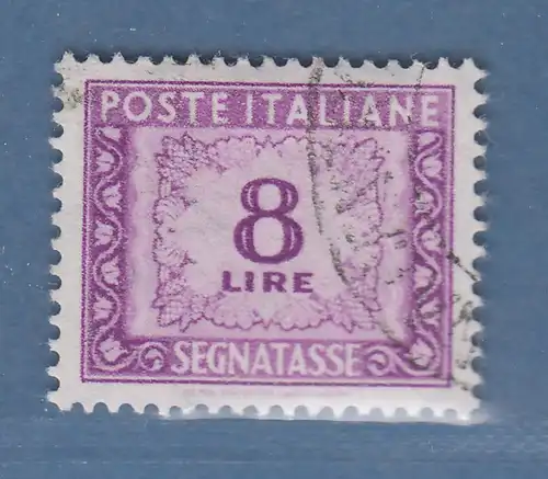 Italien 1956 Portomarke Ziffernzeichnung Wz.4  Wert 8 Lire Mi.-Nr. 89 gestempelt