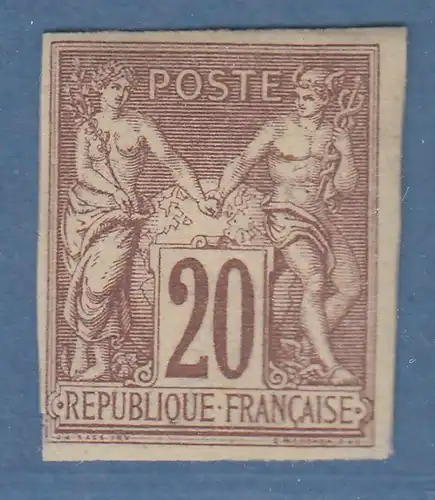 Franz. Kolonien 1877 20 C rotbraun auf gelblich Mi.-Nr. 30 ungestempelt