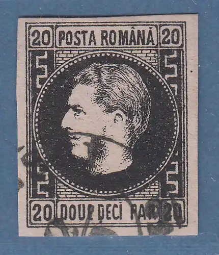 Rumänien 1866 Fürst Karl I. 20 Par schwarz auf rosa Mi-Nr. 16 y gestempelt
