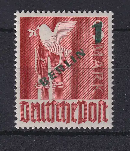 Berlin 1949 Freimarke mit Aufdruck 1 DM bräunlichrot Mi.-Nr. 67 postfrisch **