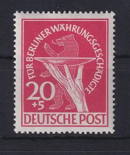 Berlin 1949 Für Währungsgeschädigte 20+5 Pf rotkarmin Mi.-Nr. 69 postfrisch **