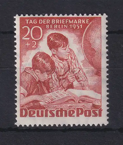 Berlin 1951 Tag der Briefmarke 20+2 Pf bräunlichrot Mi.-Nr. 81 postfrisch **