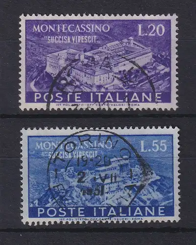 Italien 1951 Wiederaufbau Monte Cassino Mi.-Nr. 837-838 gestempelt