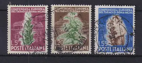 Italien 1950 Internationale Tabak-Konferenz  Mi.-Nr. 802-804 gestempelt