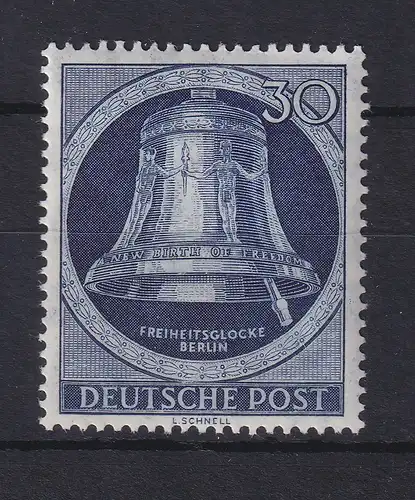 Berlin 1952 Freiheitsglocke 30 Pf violettultramarin Mi.-Nr. 85 postfrisch **