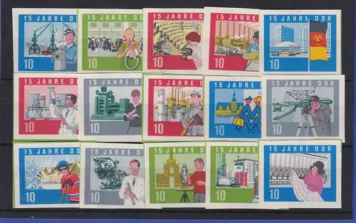 DDR 1964 Block-Einzelmarken Mi.-Nr. 1059-1073 B (*) 