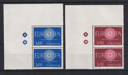 Portugal 1960 EUROPA CEPT Mi.-Nr. 898-899 Eckrandpaare postfrisch **