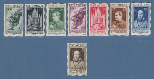 Vatikan 1936 Ausstellung katholische Presse Mi.-Nr. 51-58 Satz komplett ** 