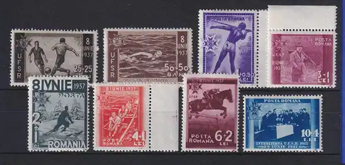 Rumänien 1937 Sportmeisterschaften Mi.-Nr. 528-535 ungebraucht * (mit Rand **)