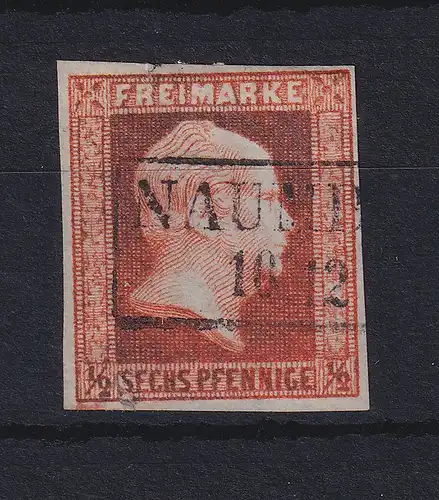 Preußen 1/2 Sgr/6 Pf Mi-Nr. 13a mit Ortsstempel NAUMBURG