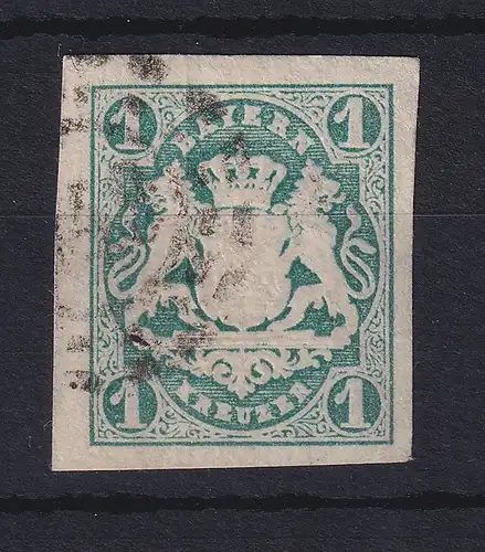 Bayern 1 Kreuzer Mi.-Nr. 14c mit OMR gestempelt