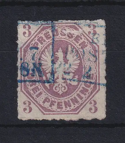 Preußen 1865 Preußischer Adler im Achteck 3 Pf Mi.-Nr.19a gestempelt