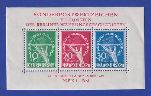 Berlin 1949 Währungsgeschädigte Block 1 III ** in guter Erhaltung, ANSEHEN ! 