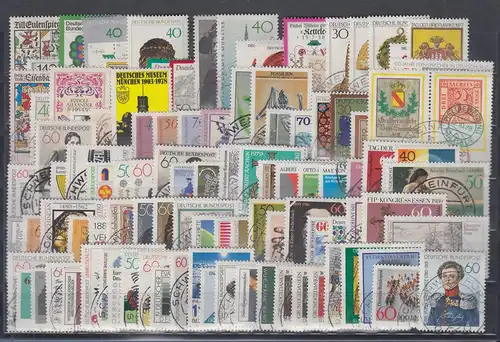 Bund 1977-1981 diverse Sondermarken 105 Werte alle mit Luxus-Voll-O SCHWEINFURT