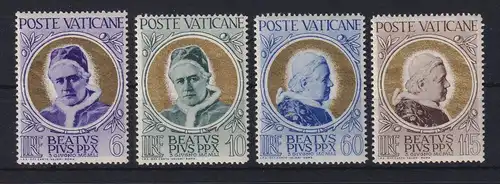 Vatikan 1951 Seligsprechung Papst Pius X. Mi.-Nr. 174-177 postfrisch **