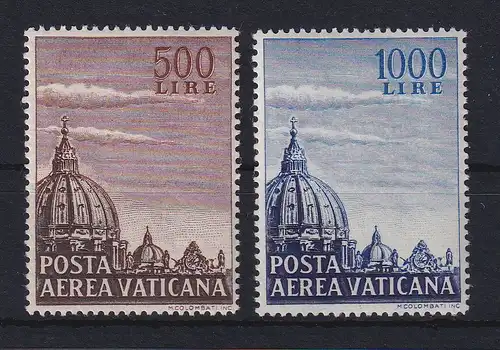 Vatikan 1953 Flugpostmarken Petersdom Mi.-Nr. 205-206 postfrisch **