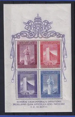 Vatikan 1958 Weltausstellung in Brüssel Mi.-Nr. Block 2 postfrisch **