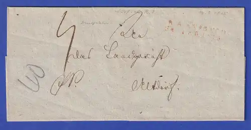 Bayern Brief mit Rayon-Stempel ANSBACH in rot 1815