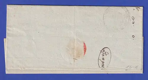 Bayern Dienstbrief mit Halbkreis-Stempel KISSINGEN in rot, wohl 1847