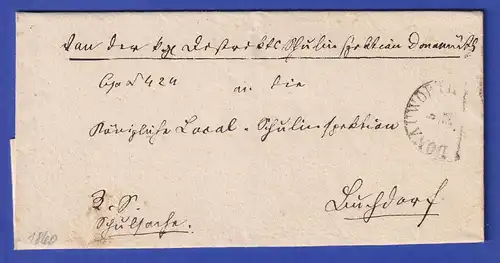 Bayern Dienstbrief mit Halbkreis-Stempel DONAUWÖRTH 1860