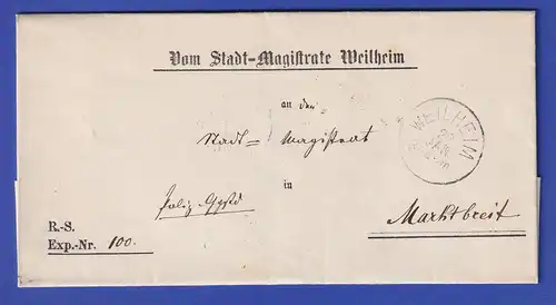 Bayern Dienstbrief mit Rundstempel WEILHEIM 