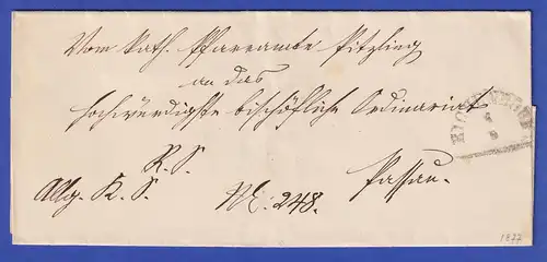 Bayern Kirchlicher Dienstbrief mit Halbkreis-Stempel BICHENDORF 1877