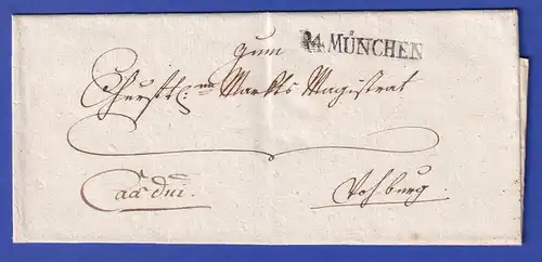 Bayern Dienstbrief mit Rayon-Stempel MÜNCHEN 1847