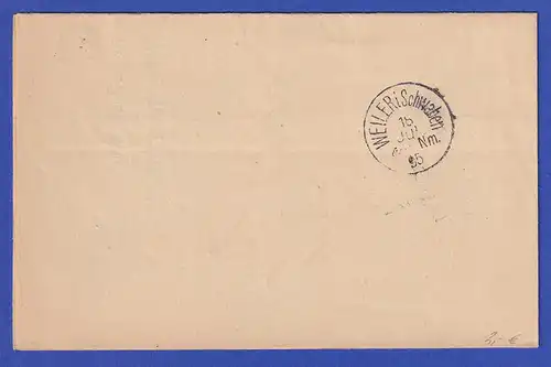 Bayern Post-Zustellungsurkunde mit Rundstempel SCHEIDEGG 1895