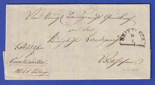 Bayern Dienstbrief mit Halbkreis-Stempel GRIESBACH 1861