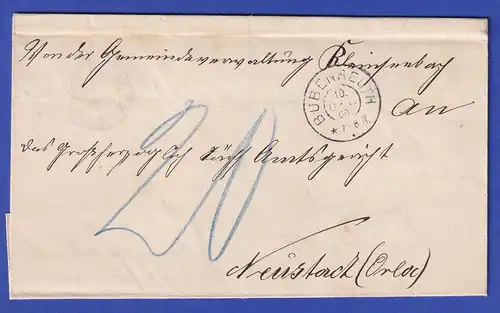 Bayern Dienstbrief mit Rundstempel BUBENREUTH 1900