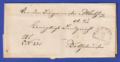 Bayern Dienstbrief mit Halbkreis-Stempel MALCHING 1875