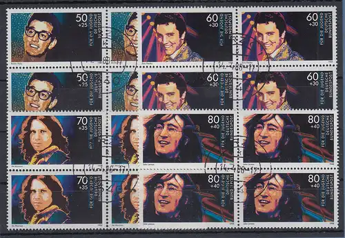 Jugend 1988 Popmusik Mi.-Nr. 1360-1363 Viererblock-Satz alle gest. MERZIG 