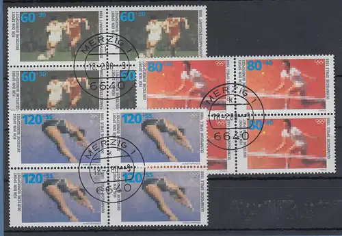 Sporthilfe 1988  Mi.-Nr. 1353-1355 Viererblock-Satz alle gest. MERZIG 