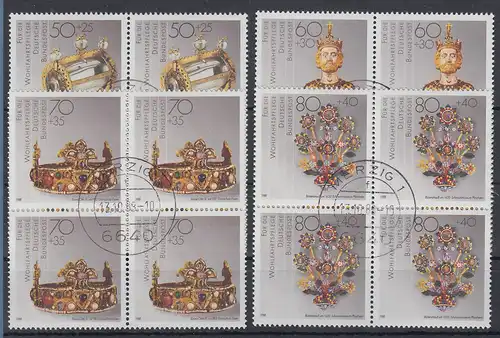 Wohlfahrt 1988 Kunst Mi.-Nr. 1383-1386 Viererblock-Satz alle gest. MERZIG 