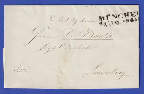 Bayern Dienstbrief mit Zweizeiler MÜNCHEN 1845