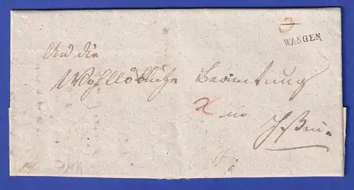 Bayern Dienstbrief mit Einzeiler WANGEN 1841