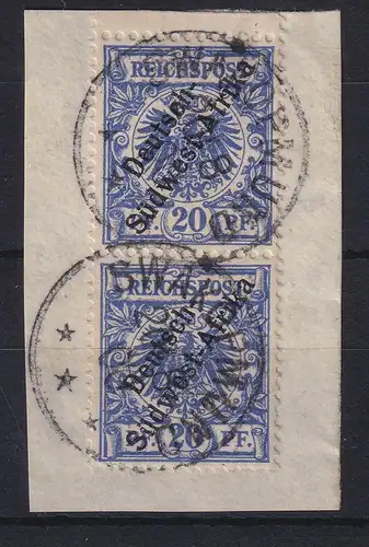 Deutsch-Südwestafrika 1897 Mi.-Nr. 4 senkrechtes Paar, Briefstk. m. O SWAKOPMUND