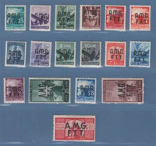 Triest Zone A 1947/48 Freimarken Mi.-Nr. 1-17 postfrisch ** ANSEHEN 